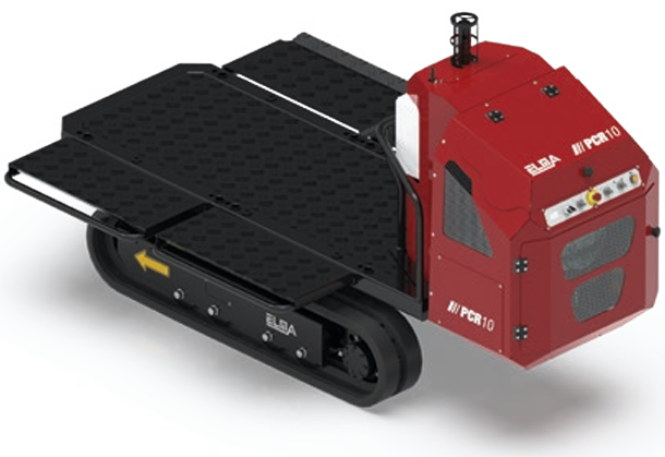 PCR 10 tracked load transporter with a compact design for efficient material handling.