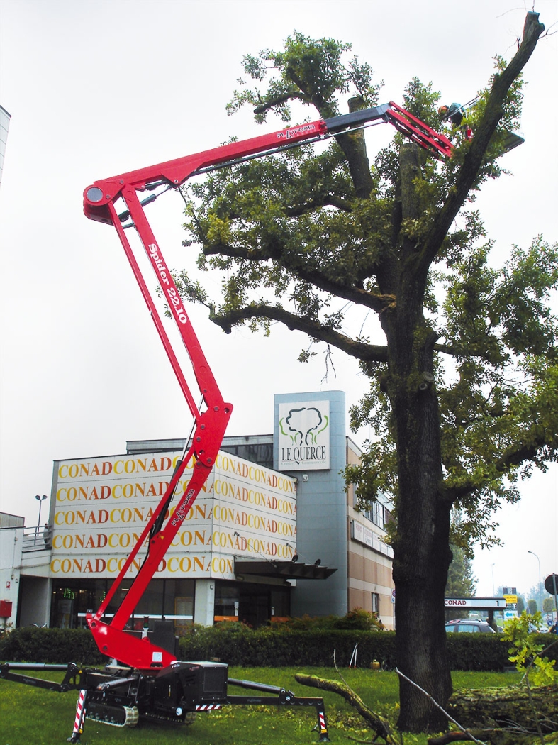 Spider lift used for tree maintenance