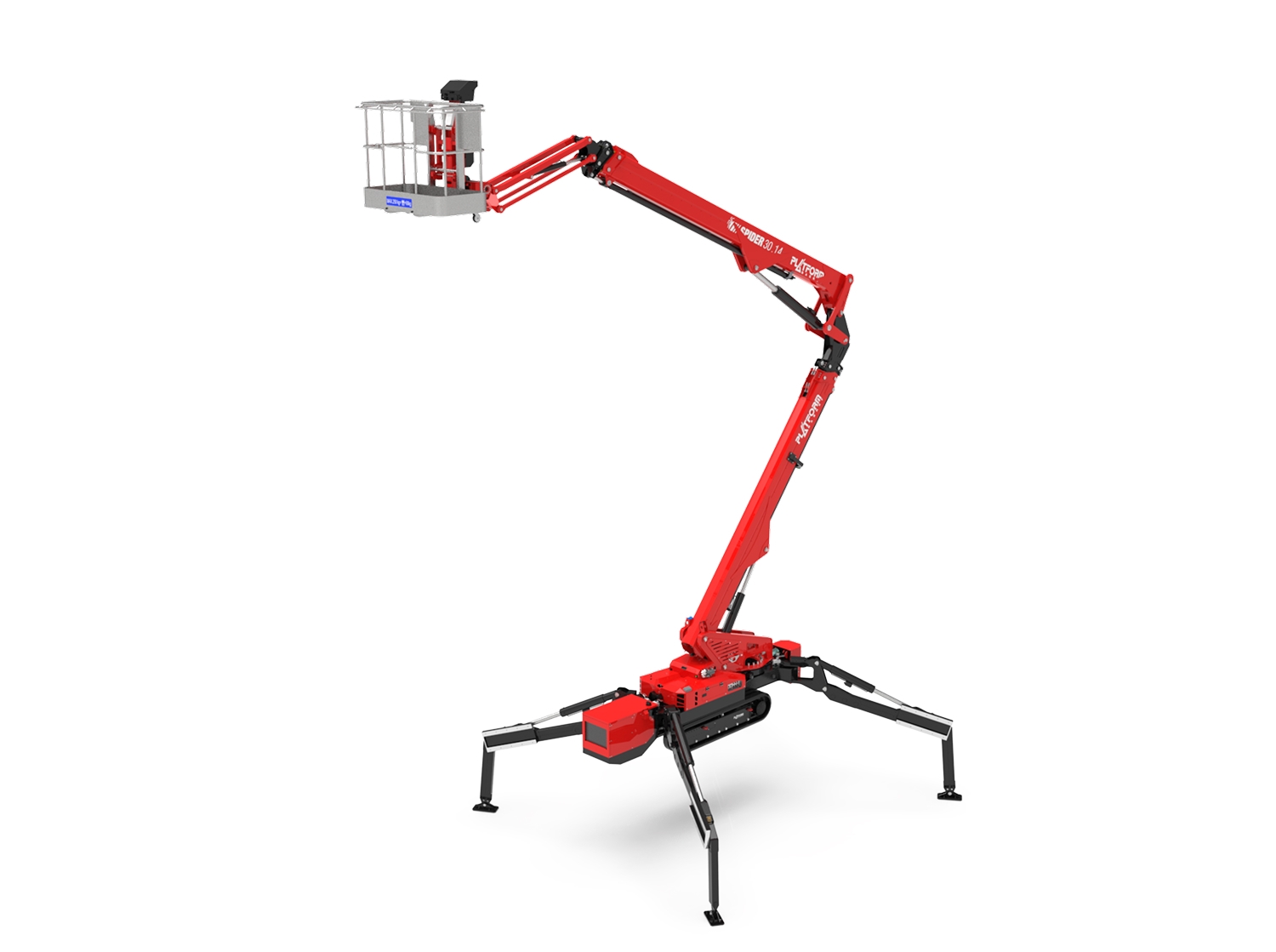 Spider 30.14 spider lift extended at 30 metres with 13.6m outreach