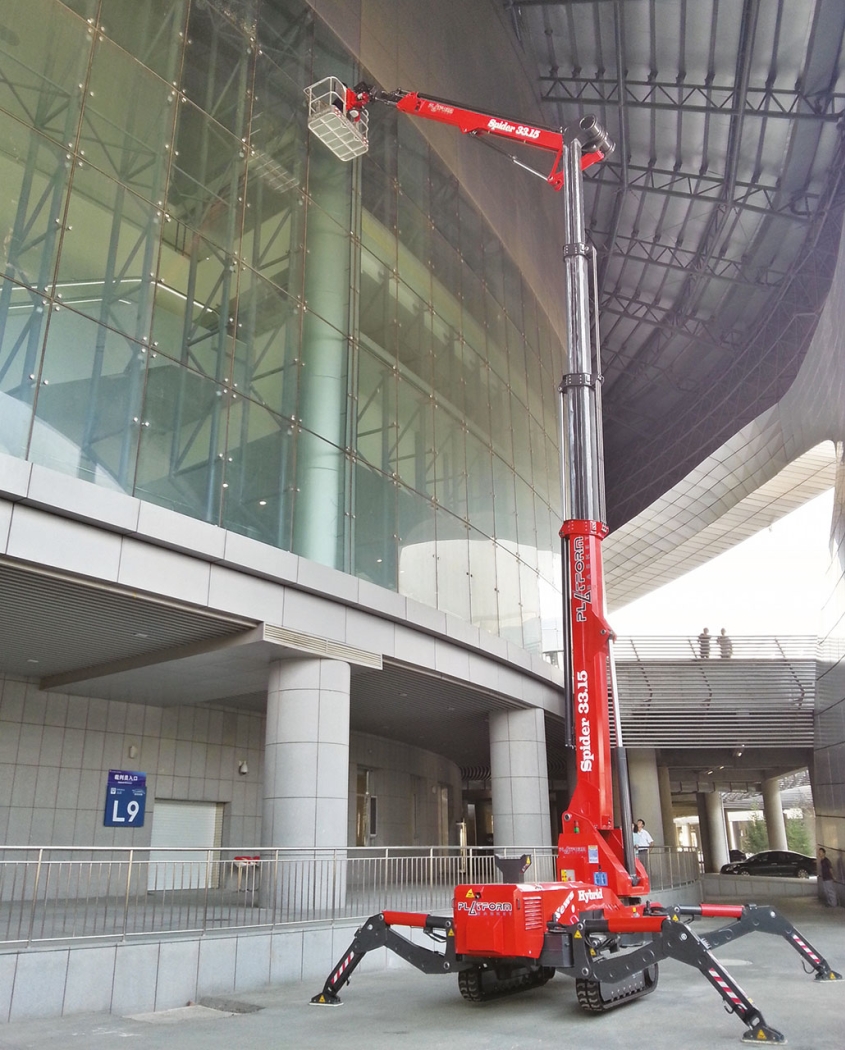 Lift used for high-rise glass installation.