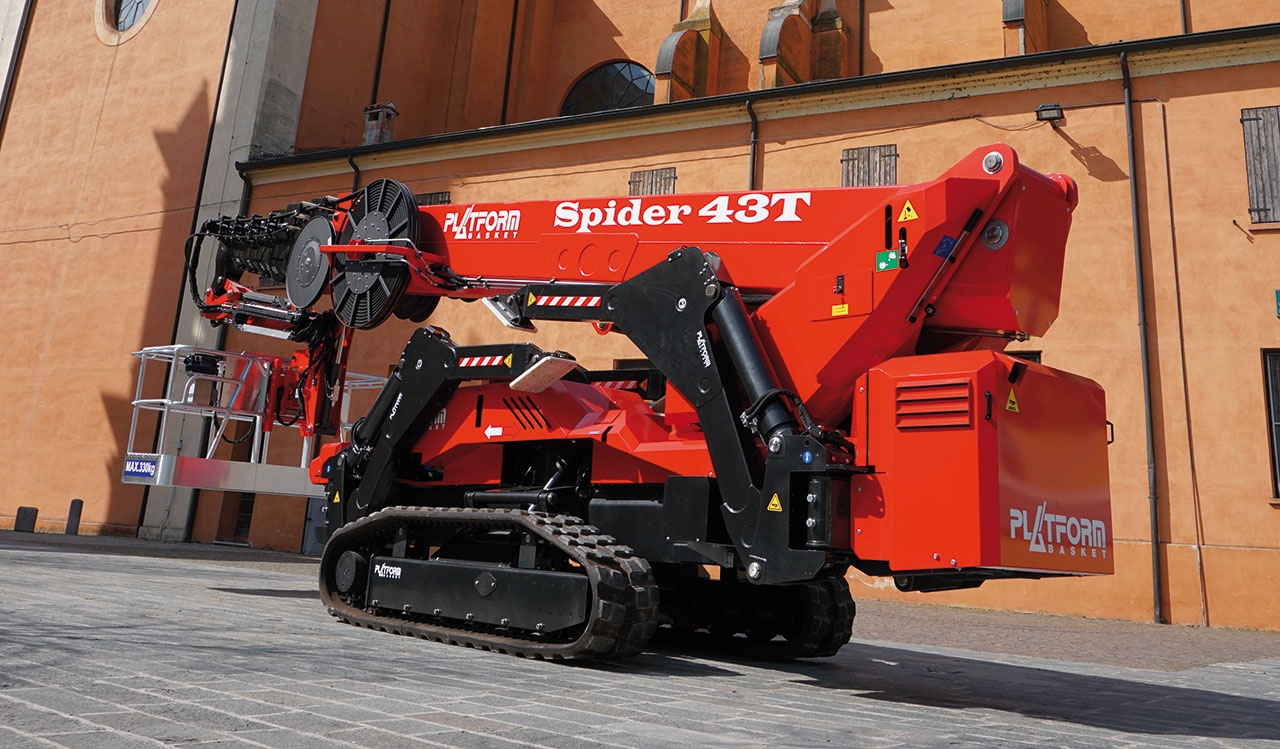 Powerful lift positioned at a construction site for access.